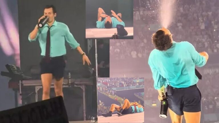 Kavurucu sıcakta konser verdi! Bir anda yere yığılınca korkuttu